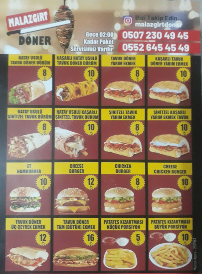 Malazgirt Döner - Şehzadeler / Manisa